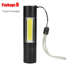 Load image into Gallery viewer, COB LED Flashlight Super Bright Waterproof Handheld Flashlights Torch Lantern Work Light for Emergency Lighting By 1xAA Battery